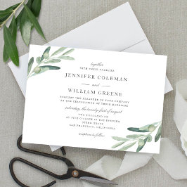 Invitation Russe Olive Tree Aquarelle Botaniques Mariage