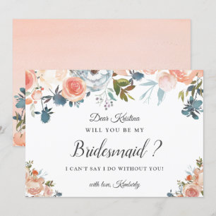 Invitation Russe Peach Floral Seras-Tu Ma Porte-Parole