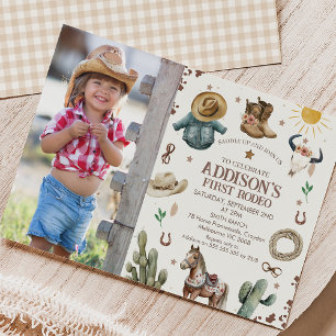 Invitation Russe photo premier Rodeo Wild West 1er anniversai