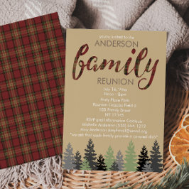 Invitation Russe Plaid et Pine Country Réunion familiale