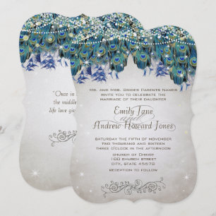 Invitation Russe Romantique Peacock Turquoise Turquoise Peaco