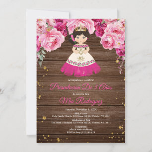 Invitation Russe Rose Bois Fuschia Presentación De Tres Años