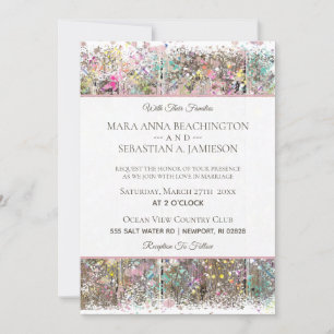 Invitation *~* Russe Shabby Rainbow Distressed Wood