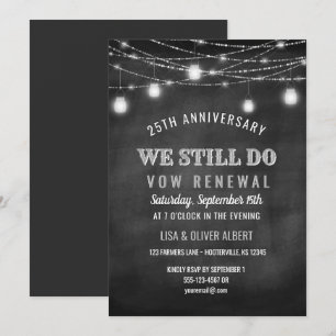 Invitation Russe String Lumières Mason Jar Vow Renouvellement