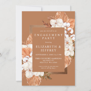 Invitation Russe Terracotta Boho Pampas Partie d'engagement