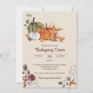 Invitation Russe Thanksgiving Friendsgiving fête d'automne