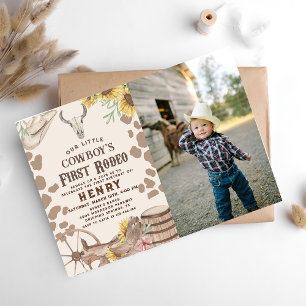 Invitation Russe Western Rodeo Cowboy 1er anniversaire Photo