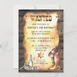 Invitation Russe Western Rodeo Cowboy fête d'anniversaire