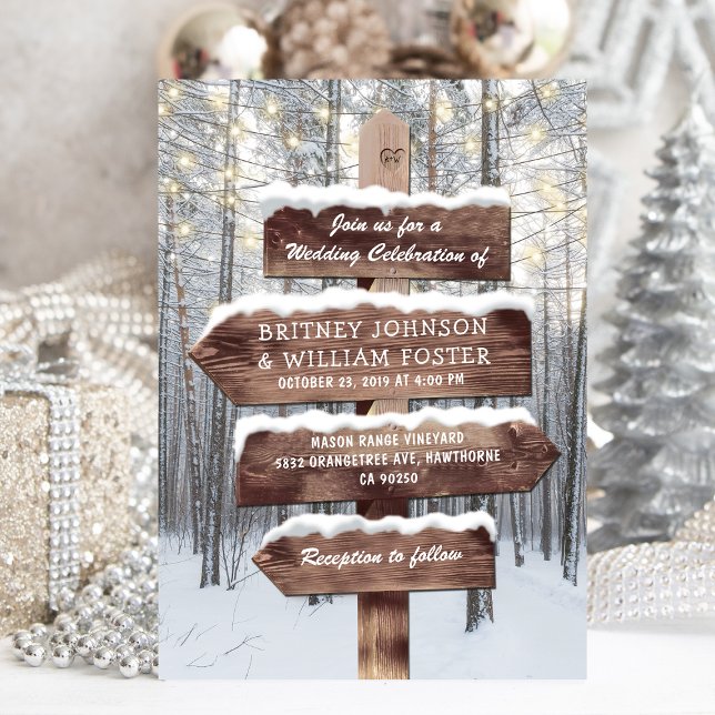 Invitation Russe Winter Wonderland Woodland Lumières Mariage (Créateur téléchargé)