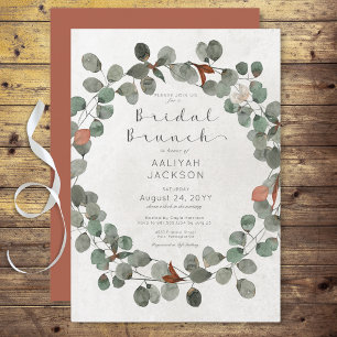 Invitation Rust & Green Eucalyptus Mariage Moderne Brunch