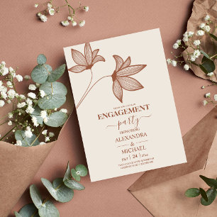 Invitation Rust Minimaliste Brûlé Orange Teracotta Mariage In
