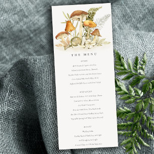 Invitation Rust Orange Champagne Fern Folid Menu Mariage
