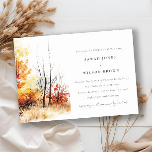 Invitation Rust Yellow Fall Paysage Plaid Week-end fête