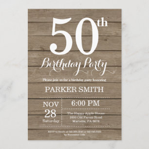 Invitation Rustic 50th Birthday