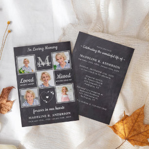 Invitation Rustic 5 Photos Célébration De La Vie En Mémorial