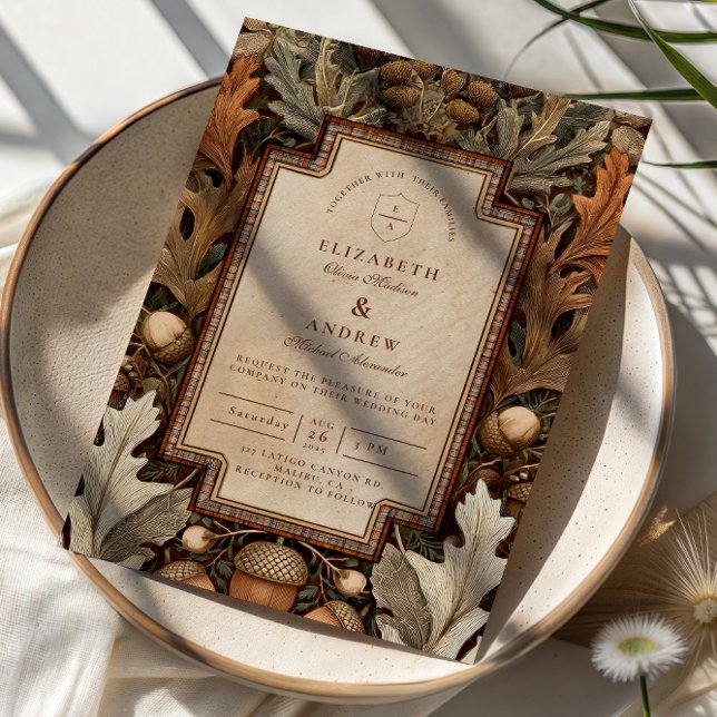 Invitation Rustic Acorn Woodland Wedding (Créateur téléchargé)