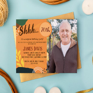 Invitation Rustic Adult Surprise 70e Anniversaire Photo