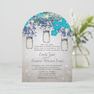 Invitation Rustic and Romantic Mason Jar Under the Stars