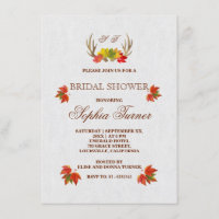 Rustic Antlers Automne Boho nuptiale de douche Inv