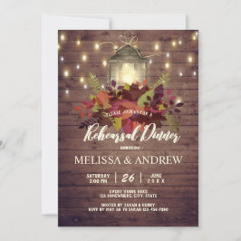 Invitation Rustic Automne laisse String Light Rehearer Dîner