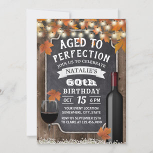 Invitation Rustic Automne part 60e Anniversaire Fête du Vin