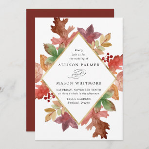 Invitation Rustic Automne quitte Mariage de automne