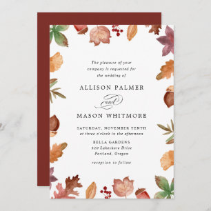 Invitation Rustic Automne quitte Mariage de automne