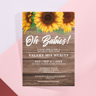 Invitation Rustic Automne Sunflower Oh Baby shower