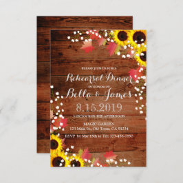 Invitation Rustic Automne Tournesol Répétition Dîner Invitati