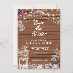 Invitation Rustic Baby’s Breath Jar Wedding Save the Date