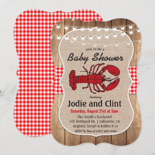 Invitation Rustic Baby shower de bouillie de fruits de mer In