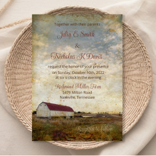 Invitation Rustic Barn Mariage