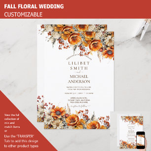 Invitation Rustic Barn Mariage Automne Brûlé Orange