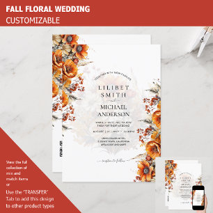 Invitation Rustic Barn Mariage Automne Brûlé Orange