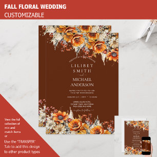 Invitation Rustic Barn Mariage Automne Brûlé Orange