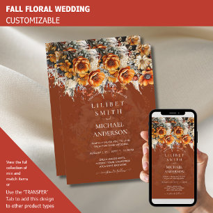 Invitation Rustic Barn Mariage Automne Brûlé Orange