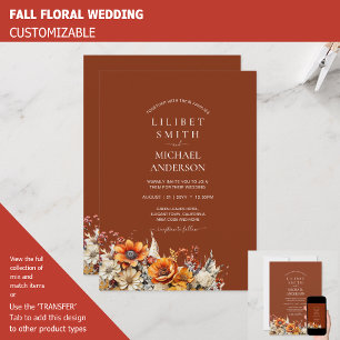 Invitation Rustic Barn Mariage   Automne Brûlé Orange