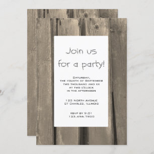 Invitation Rustic Barn Wood