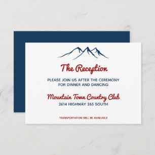 Invitation Rustic Blue Country Mountain Deer Réception