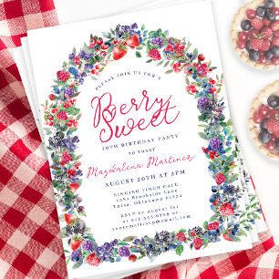 Invitation Rustic Boho Berry Arch Été 70e anniversaire