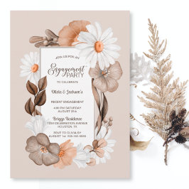 Invitation Rustic Boho Fall Floral Engagement Party