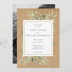 Invitation Rustic Boho Greenery Mariage photo