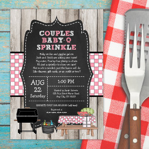 Invitation Rustic Bois Couples bébé Q Sprinkle Douche