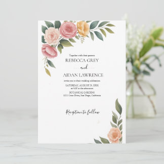 Invitation Rustic Botanical Eucalyptus Greenery Wedding