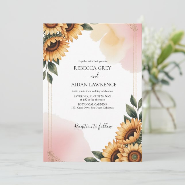 Invitation Rustic Botanical Eucalyptus Greenery Wedding  (Debout devant)