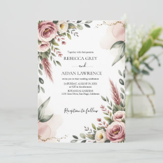 Invitation Rustic Botanical Eucalyptus Greenery Wedding