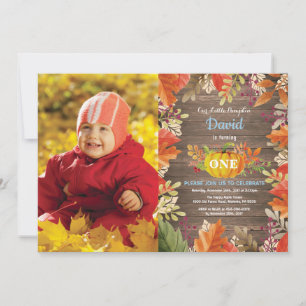 Invitation Rustic Boy Citrouille Automne Anniversaire Invitat