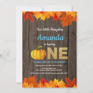 Invitation Rustic Boy Citrouille Automne Anniversaire Invitat