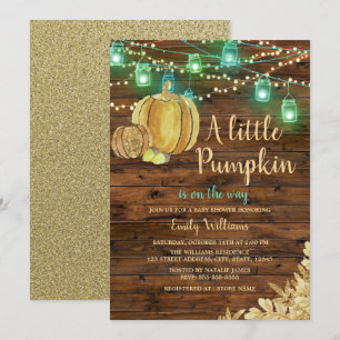 Invitation Rustic Boy Little Citrouille Fall Boy Baby shower