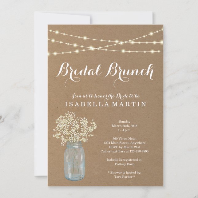 Invitation Rustic Bridal Brunch (Devant)
